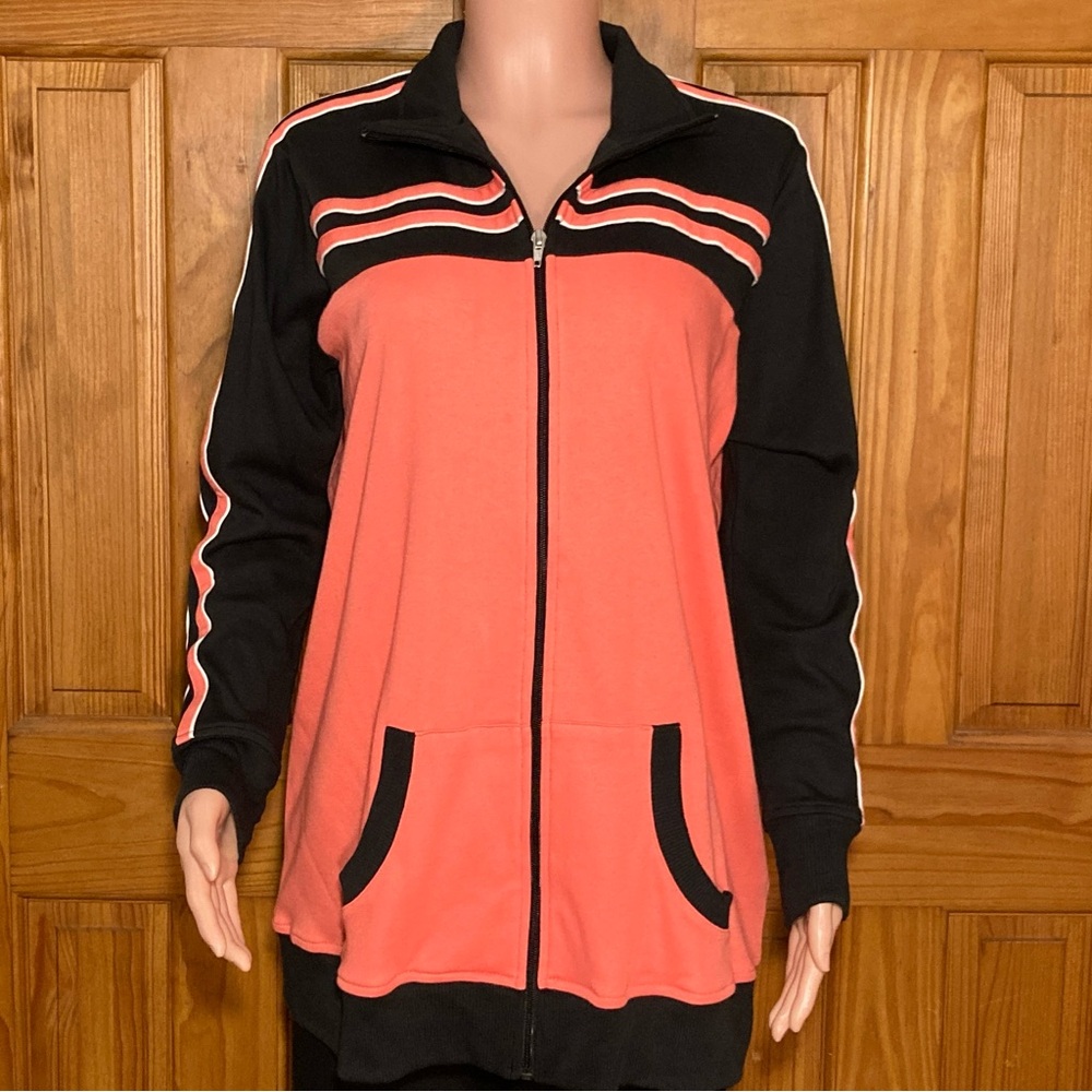 NWOT Vintage 90s All American Comfort Lightweight Jacket Pink Black Size L Large